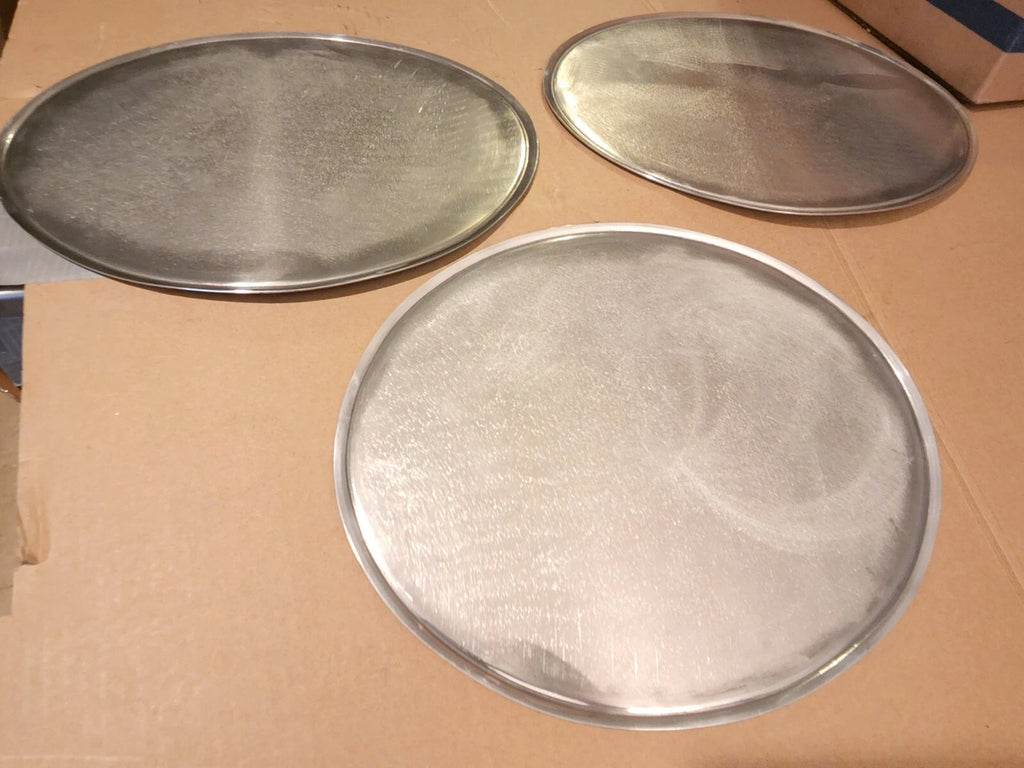 NOS ALUMINUM OVAL NUMBER PLATES WITH ROLLED EDGE AHRMA VINTAGE