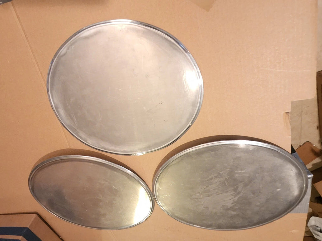 NOS ALUMINUM OVAL NUMBER PLATES WITH ROLLED EDGE AHRMA VINTAGE