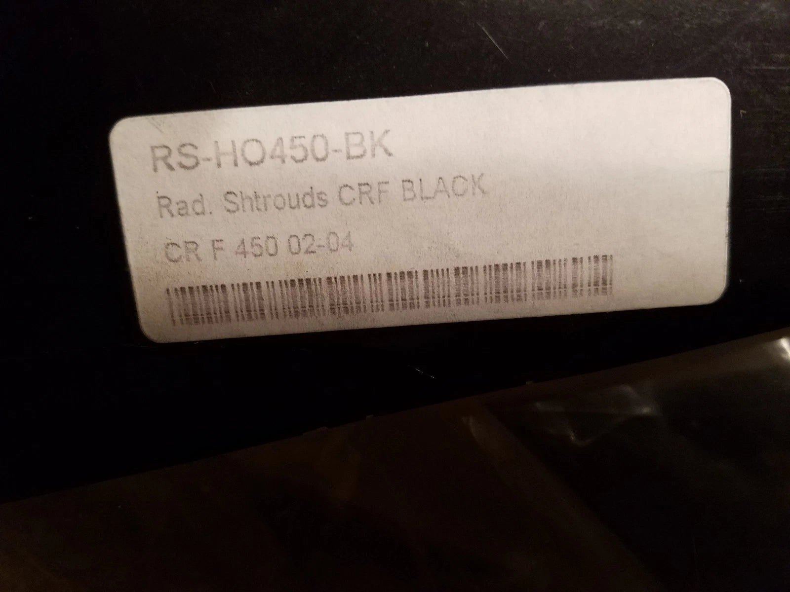 2002 2004 HONDA CRF450 ONE INDUSTRIES BLACK RADIATOR SHROUDS RS-HO450-BK