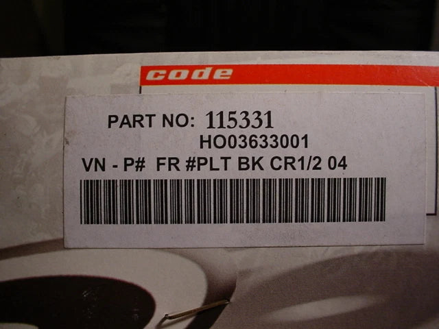 NOS 2004 - 2007 HONDA CR125R UFO FRONT NUMBER PLATE BLACK HO03633001