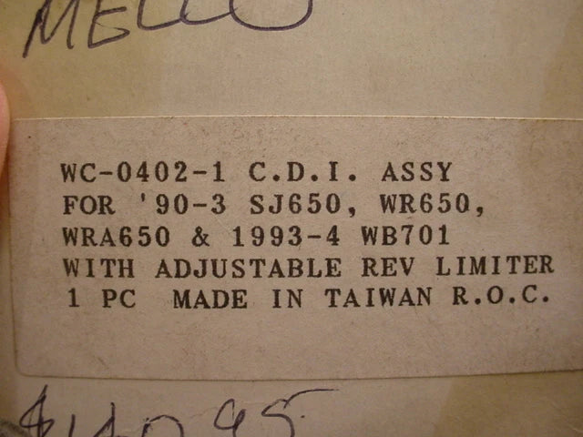 90-93 YAMAHA SJ650 WR650 WRA650 93-94 WB701 WPS CDI BOX  ADJUSTABLE REV LIMITER