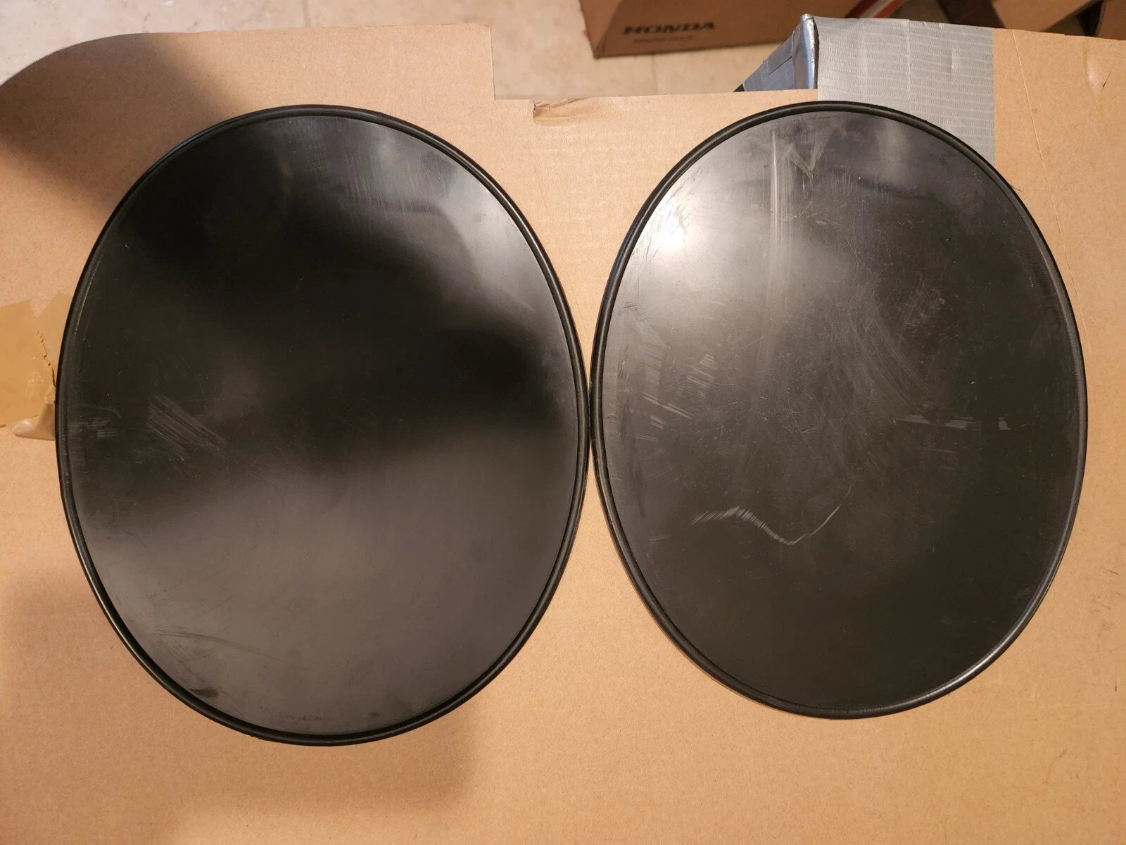 NOS VINTAGE HUSKY OVAL NUMBER PlLATES BLACK AHRMA