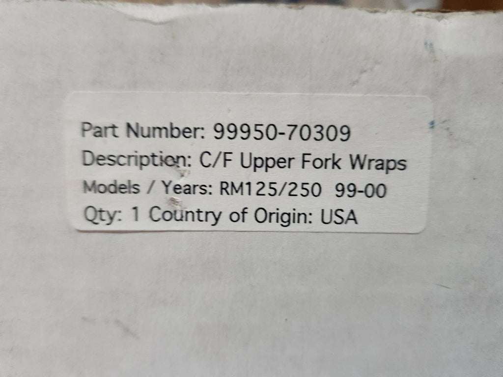 NOS 1999-2006 SUZUKI RM125/250 CARBON FIBER UPPER FORK WRAPS 99950-70309 AHRMA